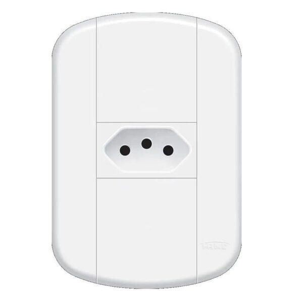 Tomada Fame Blanc 2 pinos + Terra 10 amperes c/placa 4x2 ref. 3914