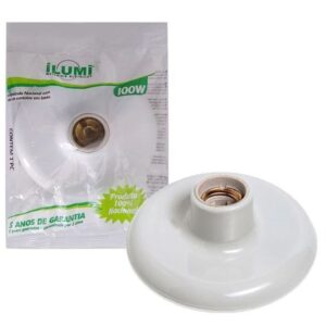 Plafonier Ilumi PVC Branco Bocal de Porcelana