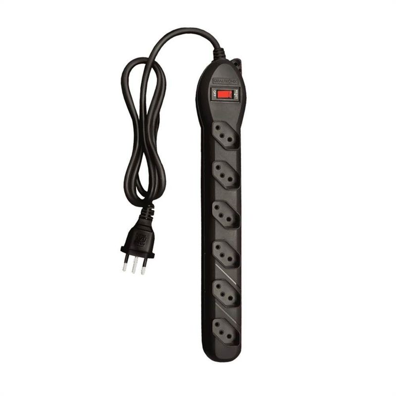 Filtro De Linha Qualitronix 6 Tomadas Bivolt Preto - QFL6.