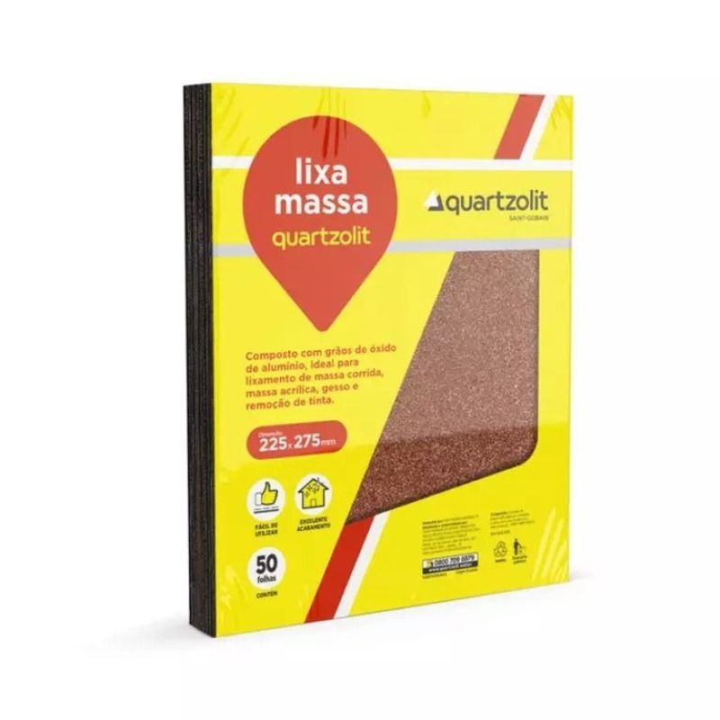 Lixa Grão 220 para Massa e Madeirat Quartzolit