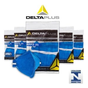 Kit 25 Máscaras Pff2s Deltaplus Sem Válvula Azul