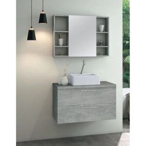 Gabinete Astral Design Santorini 60cm c/espelheira Cimentício