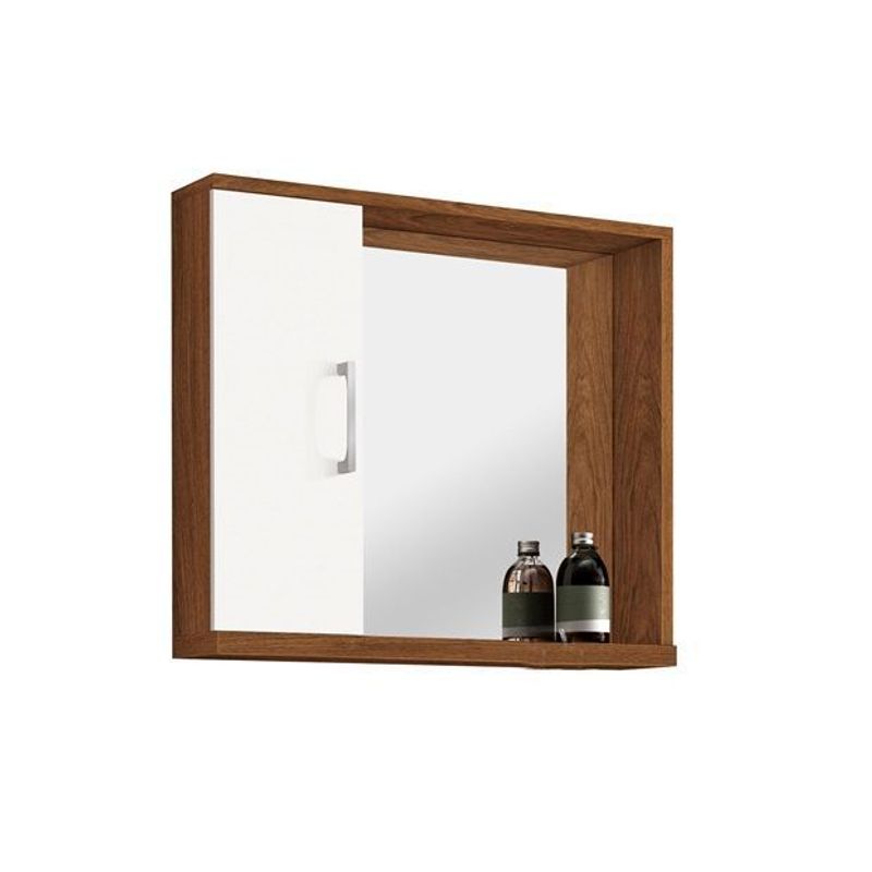 Gabinete Sevilha Astral Design 60cm Com Espelheira Freijo/Branco ( Sem Cuba )* - Imagem 2