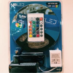 Kit de fita LED RGB Com 5 metros MBLED Com fonte e controle ref. 28835 F6600