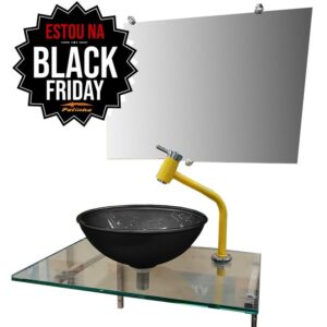 Gabinete de Vidro Pettra Atalaia Preto ( Sem válvula )*