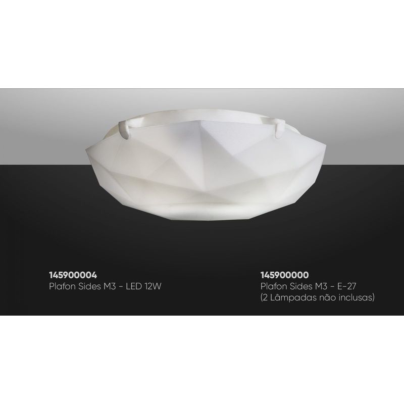 Plafon Startec de Polipropileno LED Sides M3 12w 6500k Transparente ** - Imagem 5