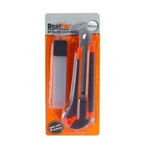 Estilete com refil de lâminas 15,7cm Bestfer