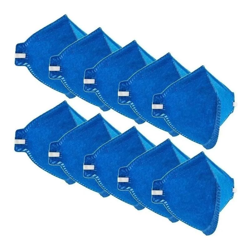Kit 10 Máscaras Pff2 Deltaplus Sem Válvula Azul - Imagem 3