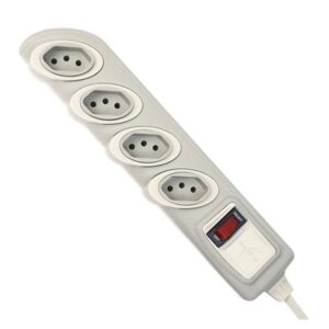 Filtro de Linha Pial Legrand Ruler 4 3x0,75 4x10 Amperes 2P+T Cinza 1,3 Metros ref.DN1642