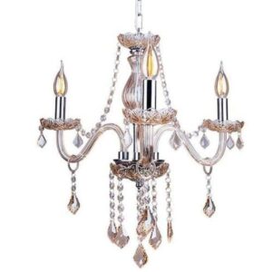 Lustre Startec France Cristal 3 Lâmpadas Champagne