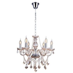 Lustre Startec France Cristal 6 Lâmpadas Champagne