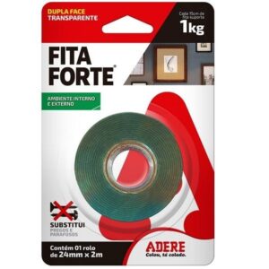 FITA ADERE FITA FORTE 12MMX20MT DUPLA FACE TRANSPARENTE