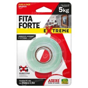 FITA ADERE FITA FORTE 24MMX1,5MT DUPLA FACE ESPUMA BRANCA EXTREME