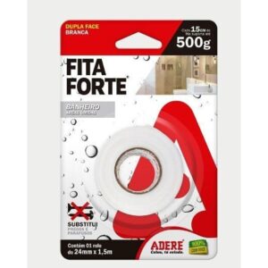 Fita Forte Dupla Face Espuma Areas Umidas Branco 24Mmx1,5M Adere