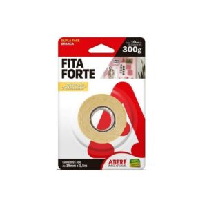 Fita Dupla Face de Espuma Adere Fita Forte 19mm x 1,5m Branca