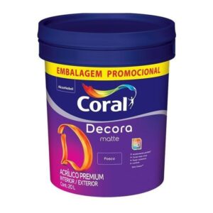 Tinta Acrílica Coral Decora Super Lavável Branco Neve - Balde 20L