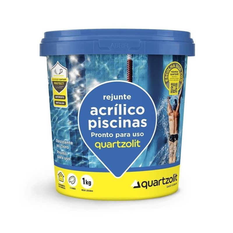 Rejunte Acrílico Piscina Quartzolit 1kg Verde Floresta