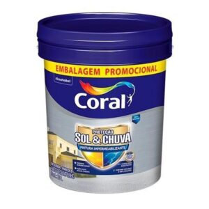 Tinta Impermeabilizante Coral Proteção Sol & Chuva Acrílico Total Branco - Balde 20L