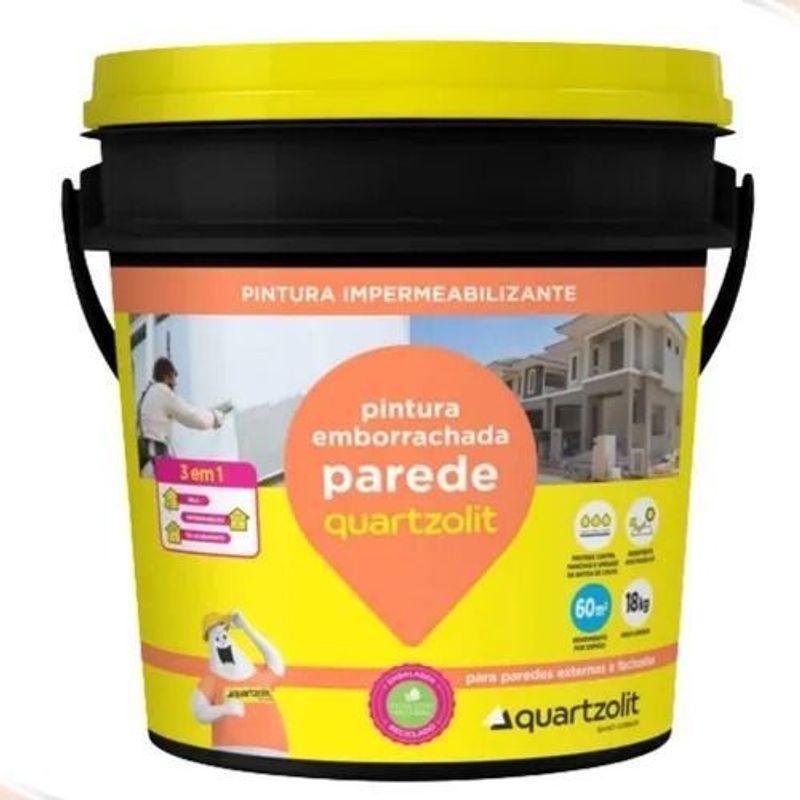 Impermeabilizante Pintura Emborrachada Parede Quartzolit Galão 3,6L